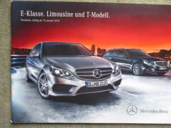 Mercedes Benz E-Klasse Limousine+T-Modell W212 350BlueTEC +E200-E500,E63AMG +S katalog Juli 2013
