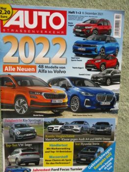 Auto Strassenverkehr 1+2/2022 Kaufberatung Hyundai Tucson +Santa Fe,Genesis G70 Shootingbrake,Dauertest Focus Turnier