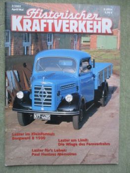 Historischer Kraftverkehr 2/2003 Borgward B 1500,Mercedes-Benz LP 1626,O6600 der Deutschen Bundespost,