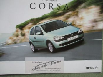 Opel Corsa C Katalog 43kw 55kw 66kw 92kw +1.7Di 16V 48kw DTI 55kw +Preisliste August 2000