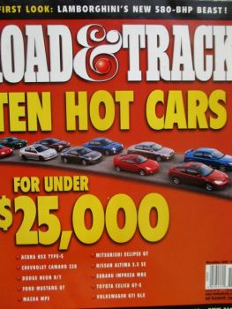 Road & Track 11/2001 Acura RSX Type S,Camaro Z28,Dodge Neon R/T,Mustang GT,MP3,Eclipse GT,Altima 3.5SE,Impreza WRX