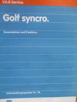 VAG VW Golf syncro Konstruktion und Funktion SSP Nr.78 Februar 1986