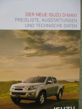 Isuzu D-Max Preisliste Ausstattungen Juni 2012