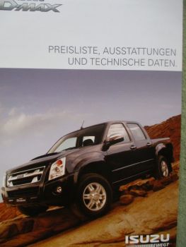 Isuzu D-Max Preisliste Ausstattungen 2WD 4WD Pick-up Single Cab Space Cab Double Cap Juni 2011