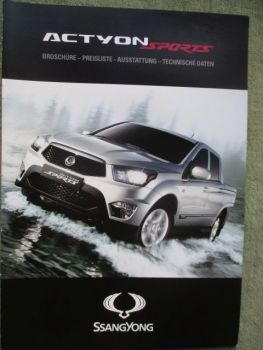 SsangYong Actyon Sports Broschüre Preisliste Ausstattung +Technische Daten Mai 2012