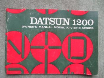 Datsun 1200 Owners Manual Model (K) (V) B 110 Series Second Edition April 1972
