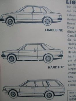 Datsun Bluebird Betriebsanleitung Juli 1980 +Hardtop +Kombi