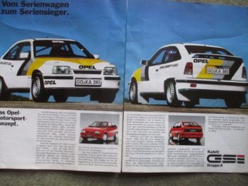Opel Kadett E GSI Gruppe A Katalog November 1984 Großformat Rarität