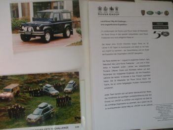 Rover Landrover Fifty 50 Challenge Pressemappe+Defender +Fotos Juni 1996