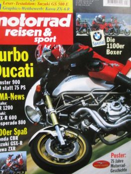 motorrad Reisen & sport 5/1996 Ducati Monster 900, Yamaha YZF 1000R Thunderace,BMW R100R,RT,GS,CBR400RR,ZXR,