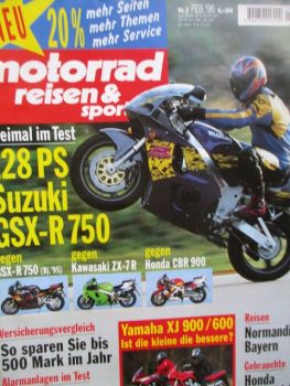 motorrad reisen & sport 2/1996 Suzuki GSX-R 750 vs. GSX-R 750 vs. Kawasaki ZX-7R vs. Honda CBR900