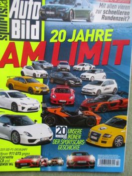 Auto Bild sportscars 3/2022 20 Jahre am Limit,911GTS vs. Corvette C8 vs. M4,Alpina D4 F32,Boldmen CR4,