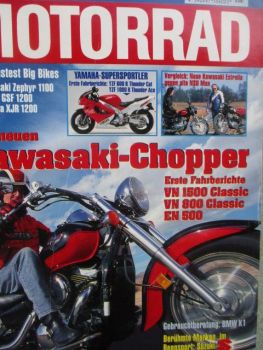 Motorrad 5/1996 Kawasaki chopper VN1500 Classic +800 +500,Gebrauchtberatung BMW K1,Zephyr 1100 vs. GSF1200 vs. XJR1200