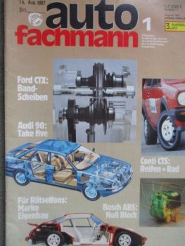 auto fachmann 8/1987 Audi 90,Ford CTX,