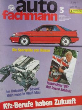 auto fachmann 10/1987 Nisan Sunny GTI 16V kat,Sylvia 1.8Turbo kat,300ZX turbo kat