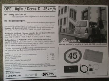Delta Motor AGOpel Agila A 1.0TG +Corsa C 1.2TG 45km/h Prospektblatt