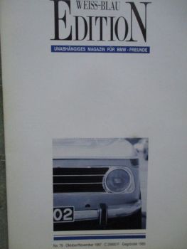 Edition Weiss Blau Nr.79 Oktober/November 1997 6er Coupé Reihe E24,Alpina Story,