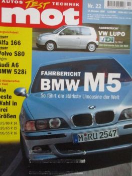 mot 22/1998 BMW M5 E39,VW Lupo 1.2TDi, Avensis Combi 1.8 linea sol und VW Passat Variant (3B) 1.8 Trendline