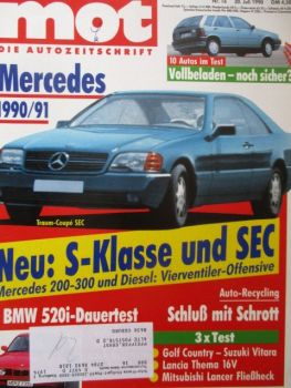 mot 16/1990 VG: VW Golf Country vs. Suzuki Vitara, Dauertest BMW 520i E34,Lancia Thema i.e. 16V,Lancer 1.5GLX,