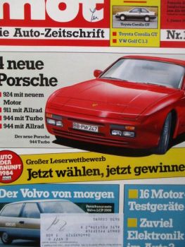 mot 1/1984 Toyota Corolla GT,VW Golf C 1.3, Volvo Forschungsauto LCP 2000