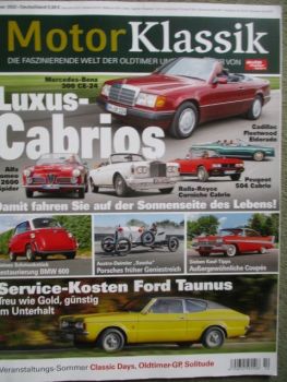 Motor Klassik 10/2022 Mercedes Benz 300CE-24 A124,Cadillac Fleetwood Eldorado,Peugeot 504 Cabrio,Rolls-Royce Corniche Cabrio