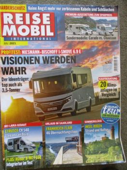 Reise Mobil 7/2021 Etrusco CV540,Niesmann+Bischoff I-Smoove 6.9E,Carado T338 vs. Chausson 627GA