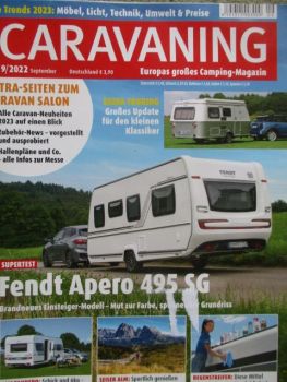 caravaning 9/2022 Fendt Aepro 495SG,LMC Tandero 500E,Fendt Tendenza 550SG,Eriba Touring,Mazda CX-5,Volvo C40 Recharge