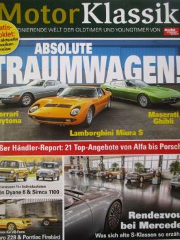 Motor Klassik 3/2021 Lamborghini Miura S +Ferrari Daytona +Maserati Ghibli,Citroen Dyane,Simca 1100,Camaro Z28 vs. Pontiac Firebird