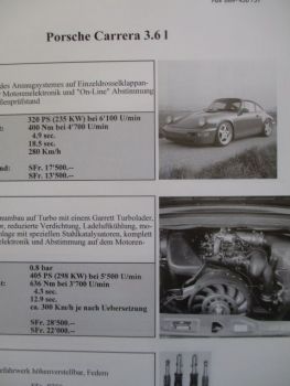 Digit Power audi S2 S4 (C4),Porsche Carrera 3.6 (964) und 993 Schweizer Prospektmappe +Preisliste