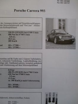 Digit Power audi S2 S4 (C4),Porsche Carrera 3.6 (964) und 993 Schweizer Prospektmappe +Preisliste