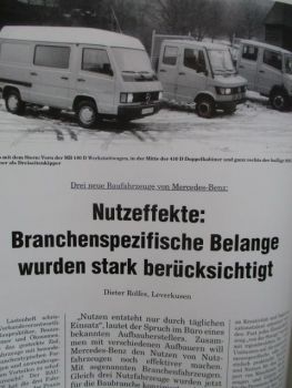 Baumarkt Mercedes Tansporter nach Maß Branchenfahrzeuge 100D 410D und 809 Doppelkabiner Dreiseitenkipper