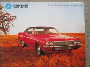 Chysler Corporation Forty-Eighth Annual Report December 31 1972 USA Englisch