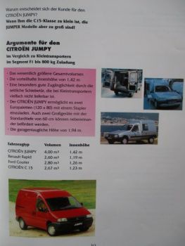 Citroen Jumpy Argumente Produkt Motoren Ausstattungen+Wettbewerber 1995 intern