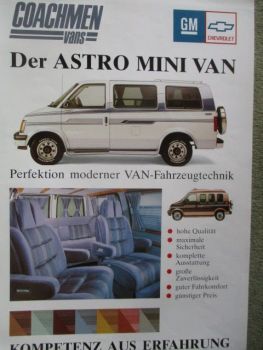 GM Chevrolet Astro Mini Van Coachmen Vans Prospektblatt 4.3L V6
