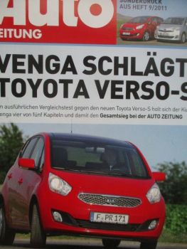 Auto Zeitung 9/2011 Kia Venga 1.4CVVT vs. Toyota Verso-S 1.33