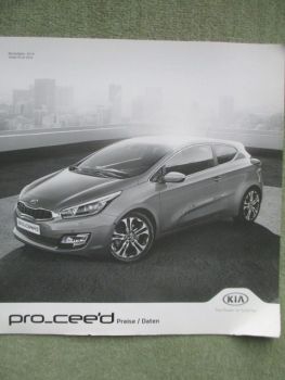 Kia pro_ceed Preise Daten Modelljahr 2014