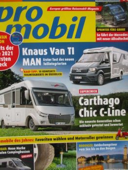 pro mobil 10/2021 Knaus Van Ti MAN 640MEG,Mercedes Benz Marco Polo Airmatic,Sprinter 4x4,Carthago Chic C-Line I 4.9LE