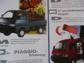 Piaggio Porter 16V +D 1.4 +Kastenwagen +Kombi +Pick-up Katalog +Preise Januar 1999