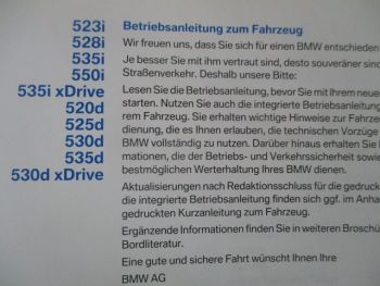 BMW 523i 528i F11 Touring 535i 550i +xDrive 520d 525d 530d 535d Handbuch Deutsch Februar 2011