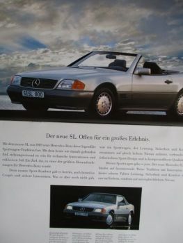 Mercedes Benz 300SL R129 +300SL-24 und 500SL Katalog Vorstellung Januar 1990 Querformat