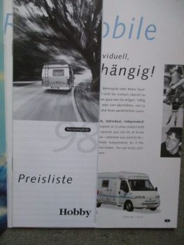 Hobby Reisemobile 1998 600 +L 700 Linie C und B+Preisliste
