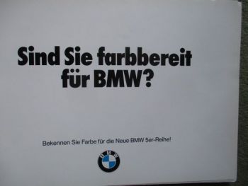 BMW 5er Reihe E28 Sind Sie farbbereit für BMW Farbliste +Preisliste +Innenausstattungen Übersicht 1981