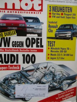 mot 3/1991 Sonderteile Renault Clio,300GD vs. Pajero TD, Dauertest Mazda 323F,Jaguar XJ6 3.2,