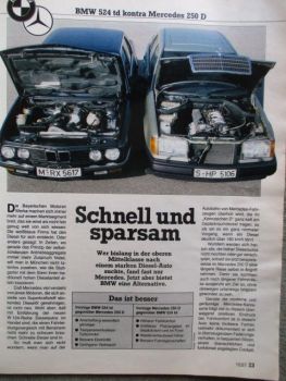 mot 26/1985 BMW 524td E28 vs. 250d W124,Audi 90 vs. 190E,Scorpio 2.8i vs. 230E W124,Honda Accord