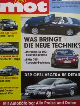 mot 25/2001 Mercedes Benz SL500 BR230,BMW 745i E65,Porsche 911 Targa (996),Lancia Thesis, Seat Ibiza,