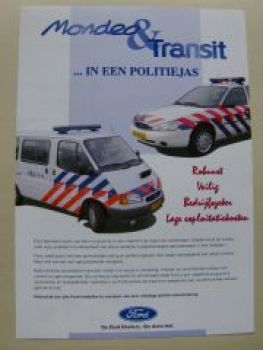 Ford Mondeo & Transit Politiejas Prospektblatt Niederlande