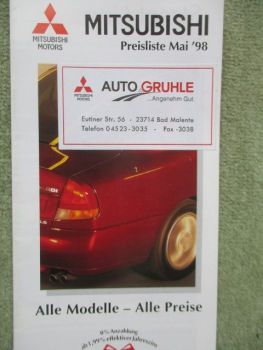 Mitsubishi Preisliste Mai 1998