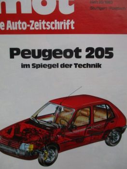 mot die Auto-Zeitschrift 20/1983 Peugeot 205 im Spiegel der Technik