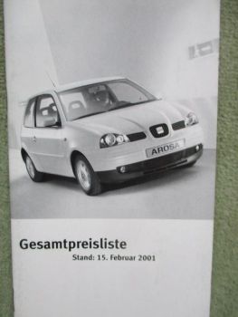 Seat Preisliste 15.Februar 2001