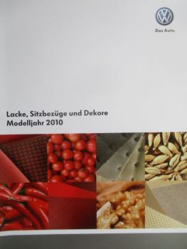 VW Lacke,Sitzbezüge und Dekore Modelljahr 2010
